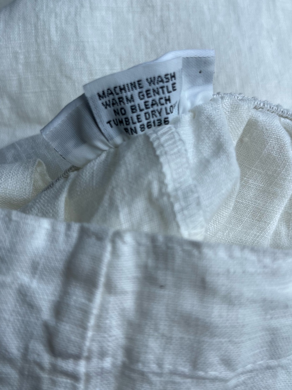 Bryn Walker Women’s White Linen Pull On Elastic Waist Casual Lagenlook Pants XL - Picture 9 of 12